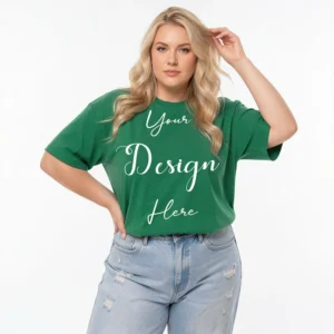Womens Green Plus-size T-shirt Mockup-5 Front View | For Etsy, Shopify and POD Sellers