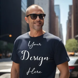 Mens Black T-Shirt Mockup, Front View