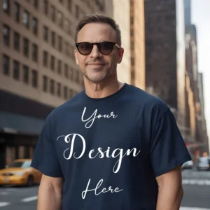 Mens Black T-Shirt Mockup, Front View