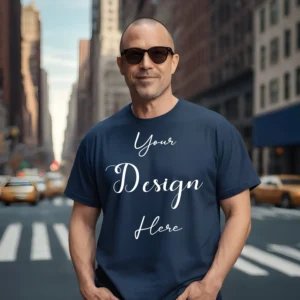 Mens Black T-Shirt Mockup, Front View