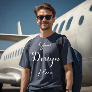 Mens Dark Gray T-Shirt Mockup, Front View