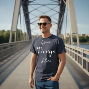 Mens Dark Gray T-Shirt Mockup, Front View