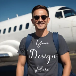 Mens Dark Gray T-Shirt Mockup, Front View