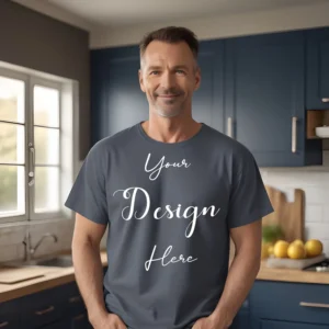 Mens Dark Gray T-Shirt Mockup, Front View