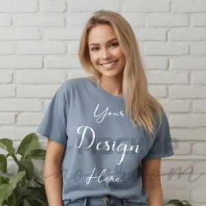 Women's Dark Gray T-Shirt Mockup, Front View