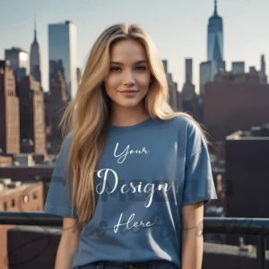 Women's Dark Gray T-Shirt Mockup, Front View