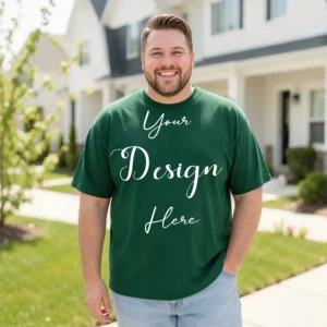 Mens Black Plus-size T-shirt Mockup, Front View
