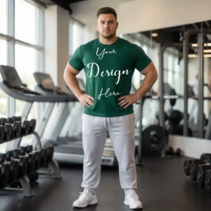 Mens Black Plus-size T-shirt Mockup, Front View