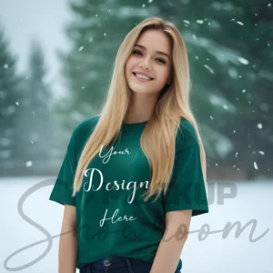 Women's Kelly Green T-Shirt Mockup, Front View