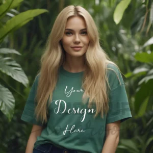 Women's Kelly Green T-Shirt Mockup, Front View