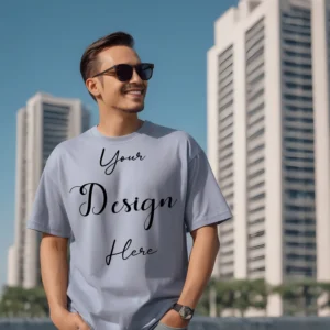 Mens Light Gray T-Shirt Mockup, Front View