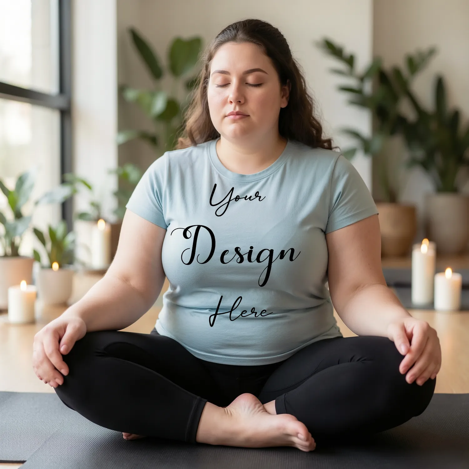 Womens Light Gray Plus-size T-shirt Mockup-2 Front View | For Etsy, Shopify and POD Sellers