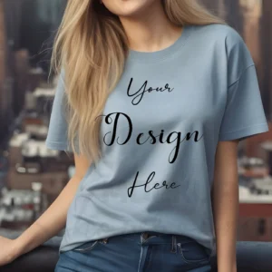 Women's Light Gray T-Shirt Mockup, Front View