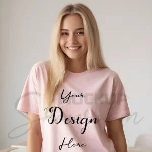 Women's Light Pink T-Shirt Mockup, Front View
