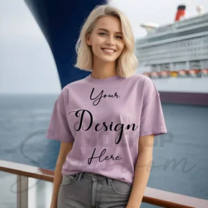 Women's Mauve T-Shirt Mockup, Front View