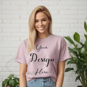 Women's Mauve T-Shirt Mockup, Front View