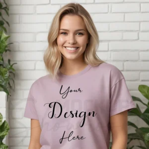 Women's Mauve T-Shirt Mockup, Front View