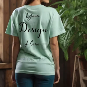 Women's Mint T-Shirt Mockup, Back View