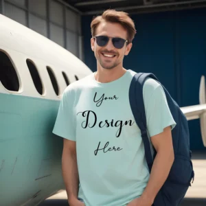 Mens Light Mint T-Shirt Mockup, Front View