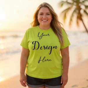 Womens Mint Plus-size T-shirt Mockup-2 Front View | For Etsy, Shopify and POD Sellers