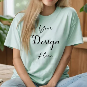 Women's Mint T-Shirt Mockup, Front View