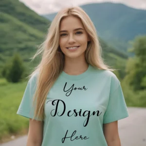 Women's Mint T-Shirt Mockup, Front View