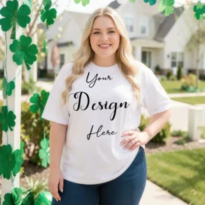 Womens White Plus-size T-shirt Mockup-1 Front View | For Etsy, Shopify and POD Sellers