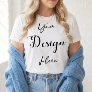 Womens White Plus-size T-shirt Mockup-17 Front View | For Etsy, Shopify and POD Sellers