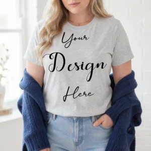 Womens White Plus-size T-shirt Mockup-19 Front View | For Etsy, Shopify and POD Sellers