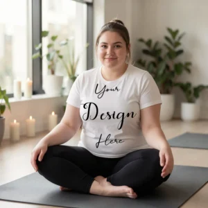 Womens White Plus-size T-shirt Mockup-25 Front View | For Etsy, Shopify and POD Sellers