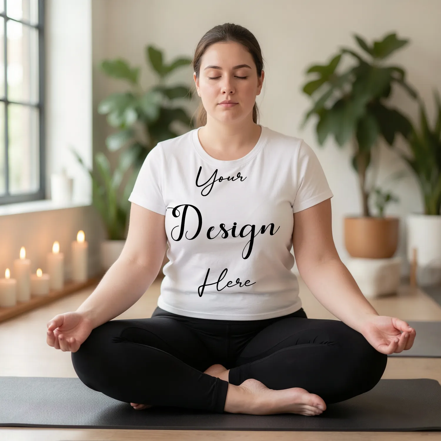 Womens White Plus-size T-shirt Mockup-7 Front View | For Etsy, Shopify and POD Sellers