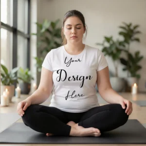 Womens White Plus-size T-shirt Mockup-8 Front View | For Etsy, Shopify and POD Sellers