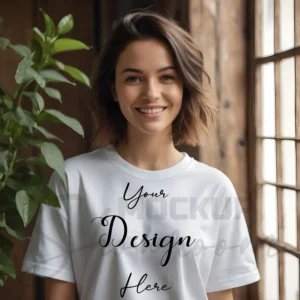 Women's White T-Shirt Mockup, Front View