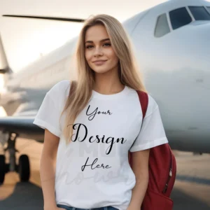 Women's White T-Shirt Mockup, Front View