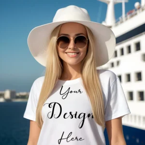 Women's White T-Shirt Mockup, Front View