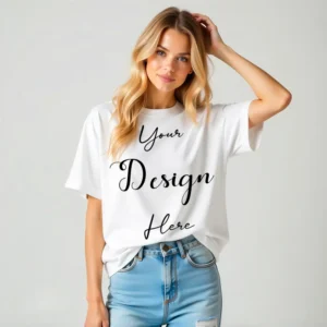 Women's White T-Shirt Mockup, Front View