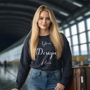 Womens Black Long Sleeve T-Shirt Mockup-1 | For Etsy, Shopify and POD Sellers