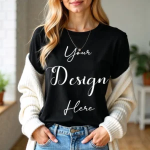 Womens Black Long Sleeve T-Shirt Mockup-3 | For Etsy, Shopify and POD Sellers