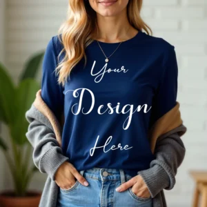 Womens Dark Blue Long Sleeve T-Shirt Mockup-6 | For Etsy, Shopify and POD Sellers