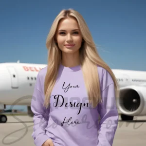 Womens Purple Long Sleeve T-Shirt Mockup-1 | For Etsy, Shopify and POD Sellers