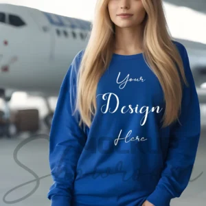 Womens Royal Blue Long Sleeve T-Shirt Mockup-2 | For Etsy, Shopify and POD Sellers