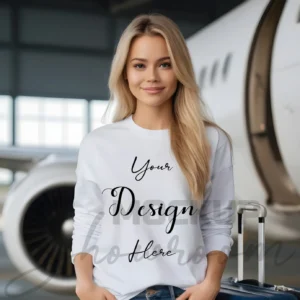 Womens White Long Sleeve T-Shirt Mockup-1 | For Etsy, Shopify and POD Sellers