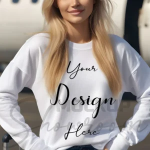 Womens White Long Sleeve T-Shirt Mockup-4 | For Etsy, Shopify and POD Sellers