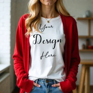 Womens White Long Sleeve T-Shirt Mockup-5 | For Etsy, Shopify and POD Sellers