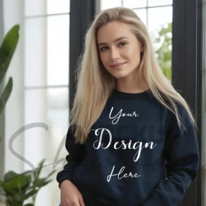 Womens Black Sweatshirt Mockup-1 Front View | For Etsy, Shopify and POD Sellers
