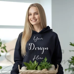 Womens Black Sweatshirt Mockup-4 Front View | For Etsy, Shopify and POD Sellers