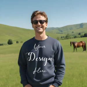 Mens Dark Gray Sweatshirt Mockup, Front View