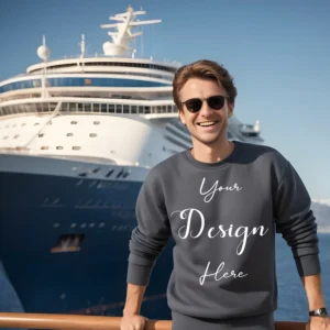 Mens Dark Gray Sweatshirt Mockup, Front View