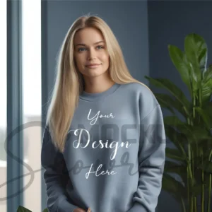 Womens Dark Gray Sweatshirt Mockup-1 Front View | For Etsy, Shopify and POD Sellers