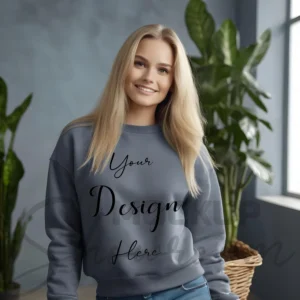 Womens Dark Gray Sweatshirt Mockup-4 Front View | For Etsy, Shopify and POD Sellers